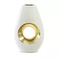 Wazon ceramiczny MIRA z otworem biało-złoty
