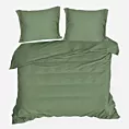 Pościel 160x200 cm bawełniana kolor oliwkowy z szeroką elegancką kantą MONTENEGRO Terra Collection