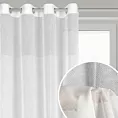 Firana biała w stylu eko z etaminy z ozdobnym ażurowym pasem 140x250 cm przelotka MARISA