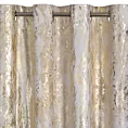 Zasłona welwetowa kremowo, szampańska z przecieranym nadrukiem 135x250 cm przelotka - SOFI