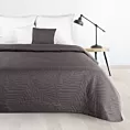 Narzuta grafitowa 220x240 cm z motywem liści wytłaczanym techniką hot press BONI 6 Design 91