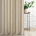 Zasłona szyta na taśmie 5 cm beżowa z strukturalnej tkaniny o naturalnym splocie