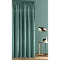 Zasłona welwetowa ciemnoturkusowa z kryształami 140x270 cm taśma - AURORA