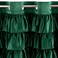 Zasłona welwetowa ciemnozielona zdobiona falbanami 140x250 cm przelotka - AURA