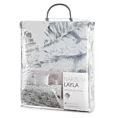Narzuta welwetowa biało, srebrna 170x210 cm zdobiona wzorem liści LAYLA