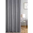 Zasłona szyta na taśmie 5 cm popielata z miękkiej tkaniny w stylu eko, z efektem melanżu, przetykana metaliczną nicią
