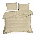 Pościel 220x200 cm bawełniana gładka kolor beżowy NOVA 3