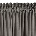 Zasłona popielata z matowego welwetu 140x300 cm taśma - MILO
