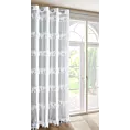 Zasłona biała zdobiona fantazyjnym wzorem 140x250 cm przelotka - SOTERA - Eva Minge