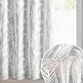 Zasłona biała z tkaniny o naturalnym wyglądzie zdobiona szenilowym haftem 140x250 cm przelotki - HOLI