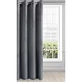 Komplet 2 szt. zasłon grafitowych z welwetowej tkaniny 140x250 cm przelotki - DARLA