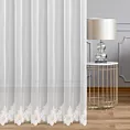 Firana szyta na taśmie 5 cm NOAH biała z delikatnego tiulu haftowanego we wzór ornamentowy z ażurem