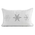 Poszewka na poduszkę świąteczna 30x50 cm biało, srebrna zdobiona diamencikami