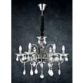 Lampa wisząca do salonu srebrna GLITTER sześcioramienny żyrandol z kryształami