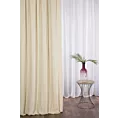 Zasłona szyta na tunelu DORA - HIT kremowa z miękkiej tkaniny o welurowej strukturze