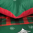 Pościel świąteczna 220x200 cm bawełniana kolor zielony, czerwony z motywem kraty FELIKS