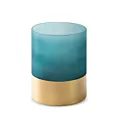 LIMITED COLLECTION Świecznik LOTOS turkusowo-złoty z malowanego szkła artystycznego