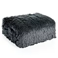 Narzuta na fotel-koc o strukturze miękkiego futra 70x160 cm stalowa TIFFANY Design 91
