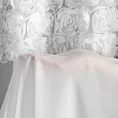 Firana biała z szyfonu zdobiona aplikacją 3D w róże 140x250 cm przelotki - ROSES8 - Eva Minge