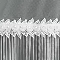 Firana biała z drobnej siateczki zdobiona plisowaniem i koronką 140x250 cm przelotka - HANA