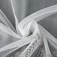 Firana szyta na taśmie 5 cm LEANDRA biało szara z matowej tkaniny haftowanej w falujący wzór