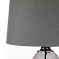 Lampa stołowa nocna grafitowa MAYA z podstawą z dymionego szkła