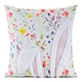 Poszewka na poduszkę 45x45 cm welwetowa biało, pudrowa zdobiona puszystą aplikacją WIOSNA 02