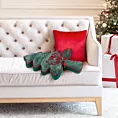 Poduszka świąteczna w kształcie choinki 45x70 cm zielono, czerwona  z szenilowo welwetowej tkaniny