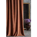 Zasłona szyta na taśmie 5 cm ITALIA ceglasta z tkaniny welwetowej o delikatnym połysku