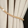 Dekoracyjny sznur z naturalnej juty zdobiony drewnianymi koralikami RICO