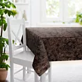 Obrus szyty czarno miedziany z miękkiej, welwetowej tkaniny z nieregularnym nadrukiem Italissima Eva Minge