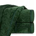 Ręcznik do rąk 70x140 cm bawełniany kolor zielony z welwetową ozdobną bordiurą 500 g/m2 MARI