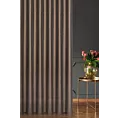 Firana szyta na taśmie 5 cm miedziana z mocno błyszczącej drobno tkanej siateczki, wykończona obciążnikiem Italissima Eva Minge