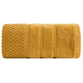 Ręcznik kąpielowy 70x140 cm bawełniany kolor miodowy z ozdobną bordiurą w paseczki 500 g/m2 ADORE