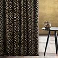 Zasłona szyta na taśmie 5 cm czarno złota z szenilowej tkaniny w zwierzęcy wzór przetykany błyszczącą nicią