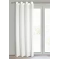 Firana biała z tkaniny szyfonowej zdobiona delikatnymi prążkami 135x250 cm przelotka ROSSI