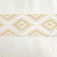 Ręcznik kąpielowy 50x90 cm bawełniany kolor kremowy przetykany błyszczącą nicią w geometryczny wzór 500 g/m2 AZARI