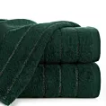 Ręcznik kąpielowy 50x90 cm bawełniany kolor ciemnozielony z lśniącymi paseczkami 500 g/m2 DALI