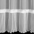 Firana biała z plisowaną falbaną i ozdobną koronką 140x250 cm przelotka MEGAN