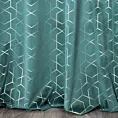Zasłona welwetowa turkusowa ze srebrnym wzorem 135x250 cm przelotka - MANDI