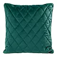 Poszewka na poduszkę 45x45 cm welwetowa, ciemnoturkusowa pikowana we wzór karo z ozdobną wypustką VELVET 27 Eurofirany Premium