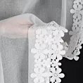Komplet 2 szt. firan białych z ozdobną ażurową aplikacją 140x270 cm taśma KAJA