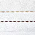 Ręcznik kąpielowy 50x90 cm bawełniany kolor biały z kontrastującymi paseczkami 500 g/m2 SUZI
