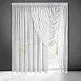 Firana biała na okno balkonowe z asymetrycznym podpięciem 500x250 cm taśma ANABEL