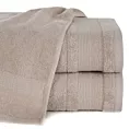 Ręcznik do rąk 30x50 cm bawełniany kolor beżowy w pasy przetykany błyszczącą nici 500 g/m2 APRIL