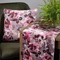 Bieżnik na stół różowo, pudrowy 35x180 cm dwustronny welwetowy bieżnik z nadrukiem barwnych kwiatów