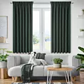 Zasłona ciemnozielona z tkaniny welurowej 160x180 cm taśma - Dora