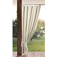Zasłona jasnobeżowa z wodoodpornej tkaniny idealna do ogrodu i na taras 155x200 cm szelki/rzep - GARDEN