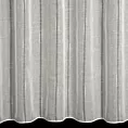 Firana szyta na przelotkach naturalno kremowa z matowej etaminy w pionowe pasy, wykończona obciążnikiem w stylu eko