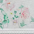 Zazdrostka biało, różowa z etaminy zdobiona nadrukiem kwiatów i koronką 150x60 cm tunel ASTEJA